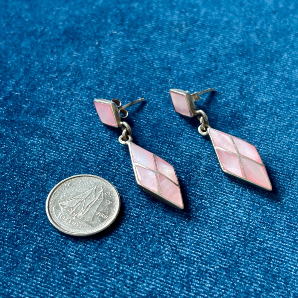 Sterling Silver Pink Earrings